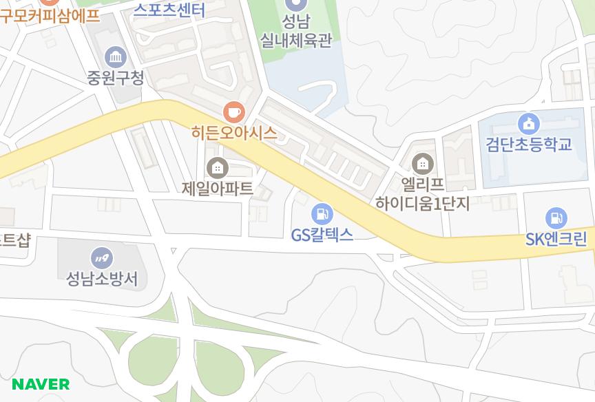 경기도 성남시 중원구 하대원동 신영뷰티 위치·실거래 시세 지도