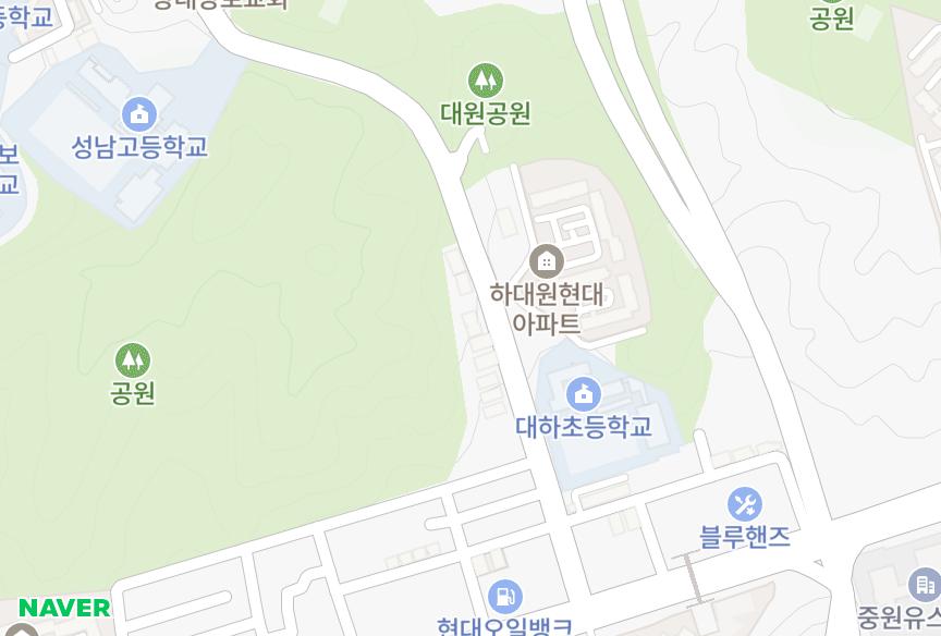 경기도 성남시 중원구 하대원동 주원 위치·실거래 시세 지도