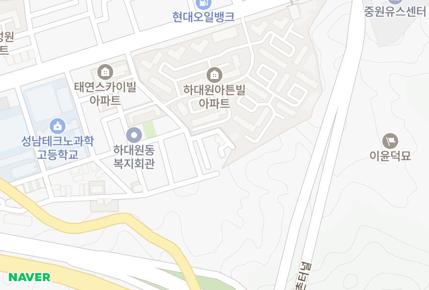 경기도 성남시 중원구 하대원동 노블씨티 위치·실거래 시세 지도