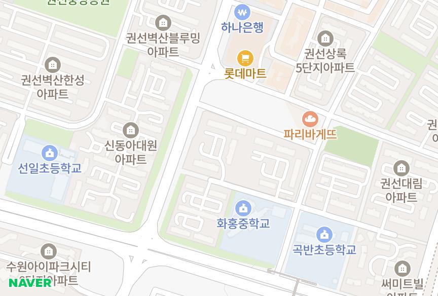 경기도 수원시 권선구 권선동 권선3지구주공1단지 위치·실거래 시세 지도