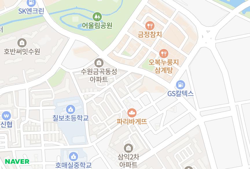 경기도 수원시 권선구 금곡동 공작 위치·실거래 시세 지도