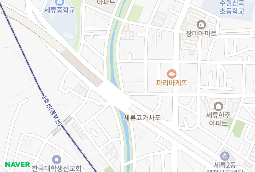 경기도 수원시 권선구 세류동 공우맨션 위치·실거래 시세 지도