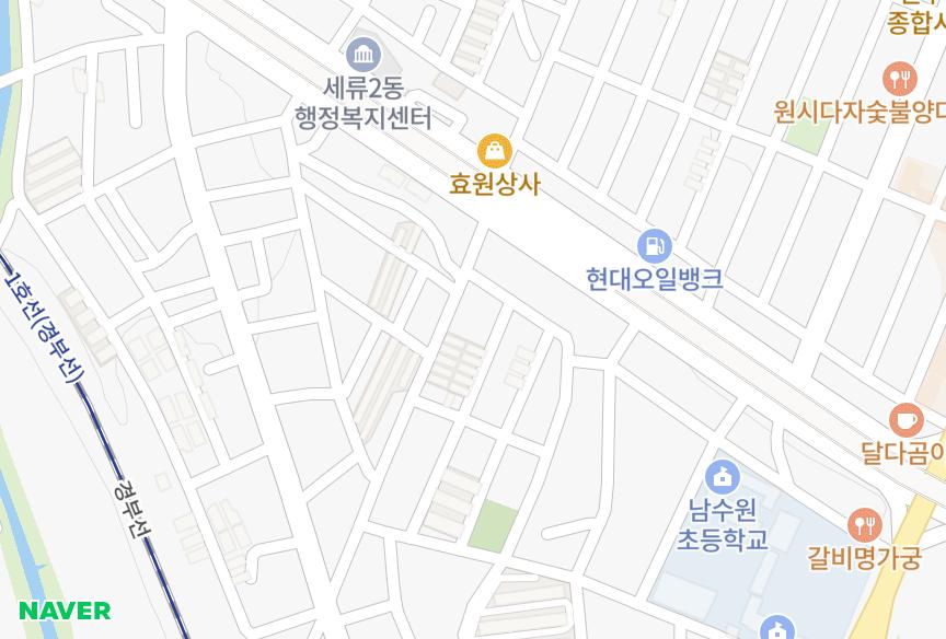 경기도 수원시 권선구 세류동 성영 위치·실거래 시세 지도