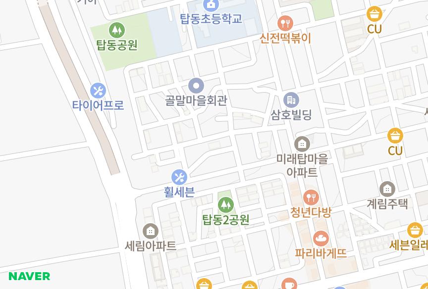 경기도 수원시 권선구 탑동 탑가림25차 위치·실거래 시세 지도