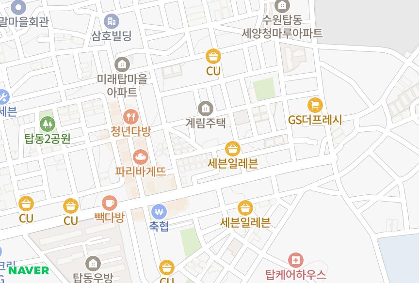 경기도 수원시 권선구 탑동 가림 위치·실거래 시세 지도