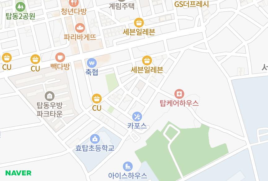 경기도 수원시 권선구 탑동 탑하우스 위치·실거래 시세 지도