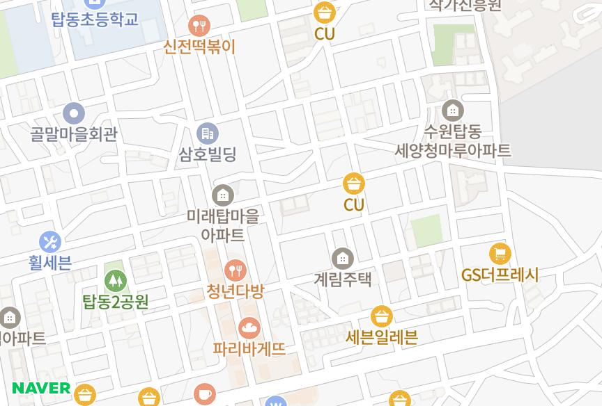 경기도 수원시 권선구 탑동 가림23차나동 위치·실거래 시세 지도