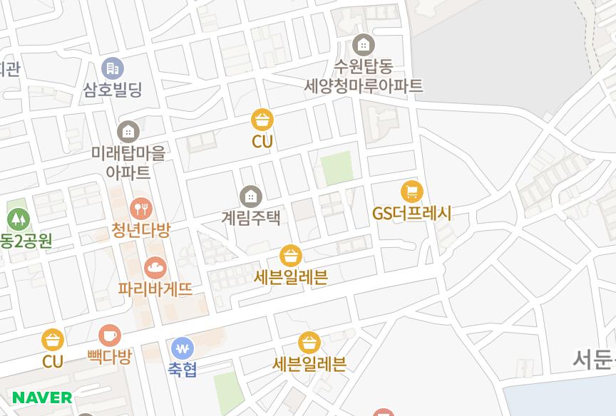 경기도 수원시 권선구 탑동 미래탑마을 위치·실거래 시세 지도