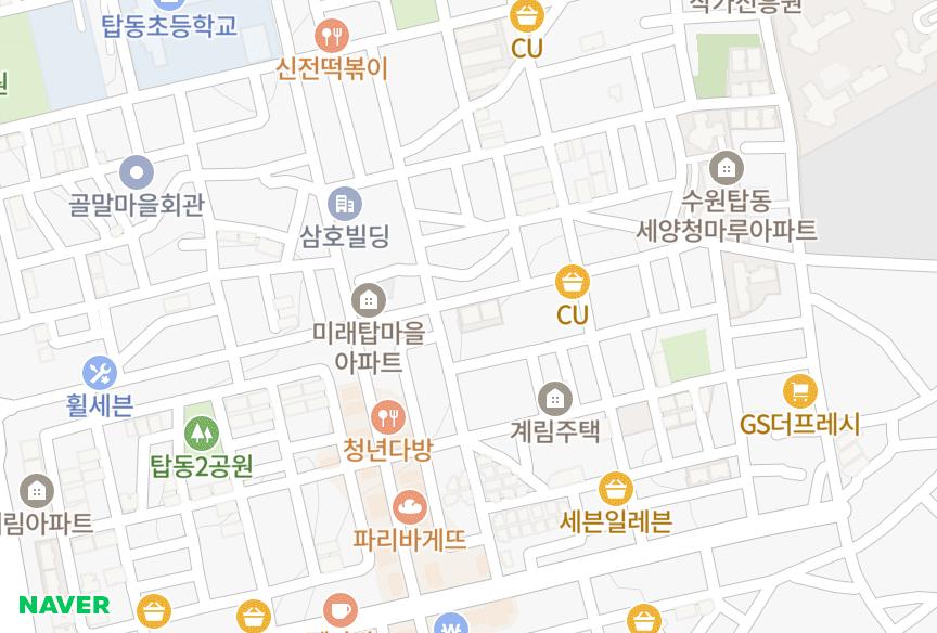 경기도 수원시 권선구 탑동 가림23차가동 위치·실거래 시세 지도