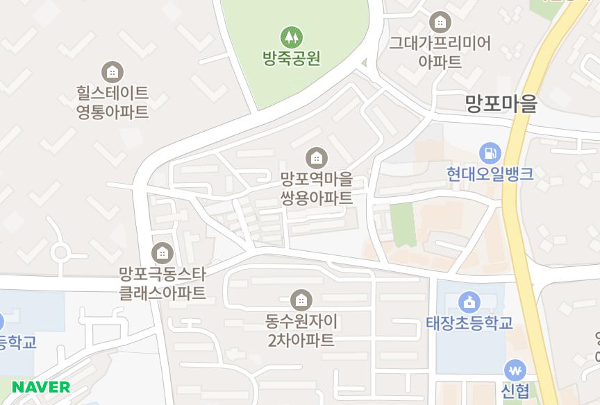 경기도 수원시 영통구 망포동 청와 위치·실거래 시세 지도