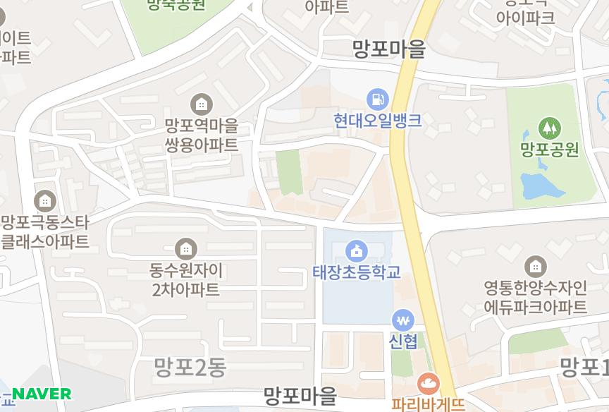 경기도 수원시 영통구 망포동 해피홈타운 위치·실거래 시세 지도
