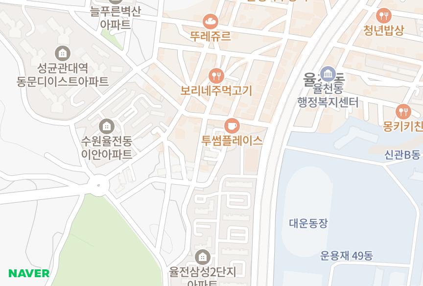 경기도 수원시 장안구 율전동 청도 위치·실거래 시세 지도