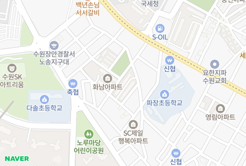 경기도 수원시 장안구 파장동 노송 위치·실거래 시세 지도