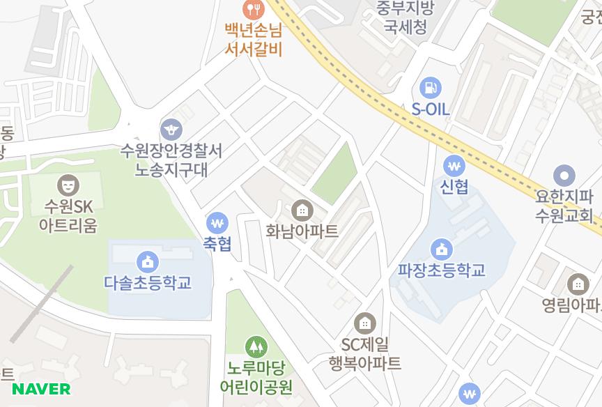 경기도 수원시 장안구 파장동 화남1차 위치·실거래 시세 지도