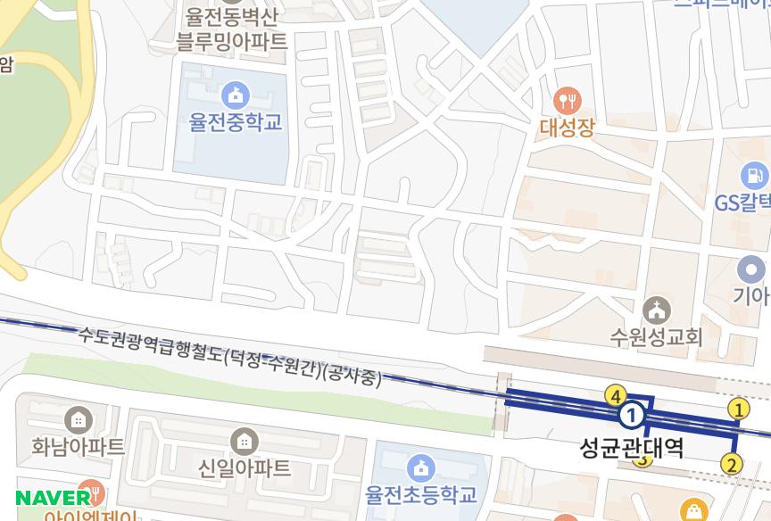 경기도 수원시 장안구 율전동 반석 위치·실거래 시세 지도