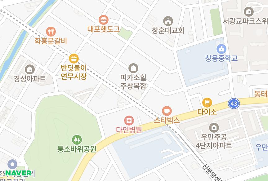 경기도 수원시 장안구 연무동 익주 위치·실거래 시세 지도