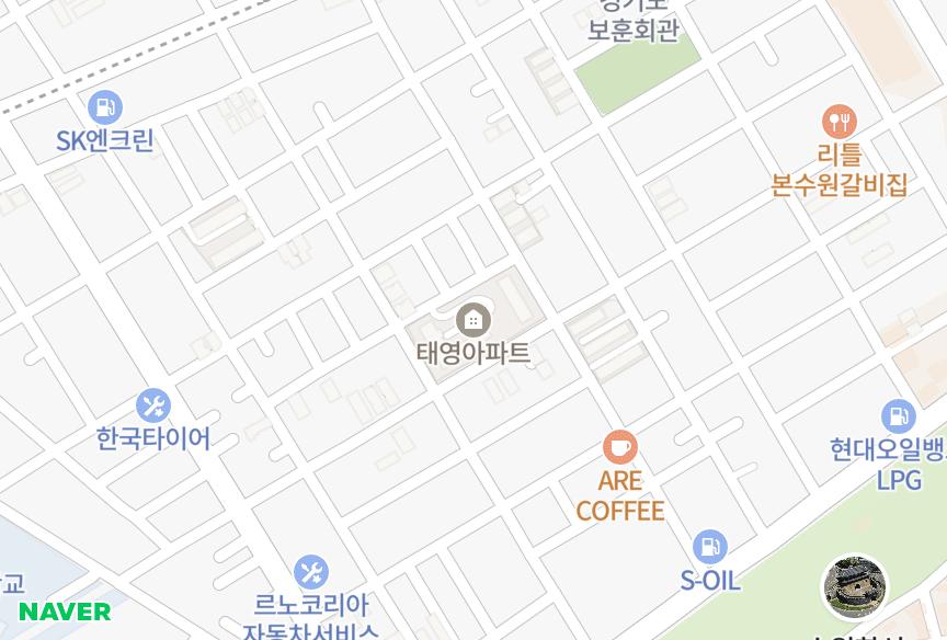 경기도 수원시 장안구 연무동 태영 위치·실거래 시세 지도