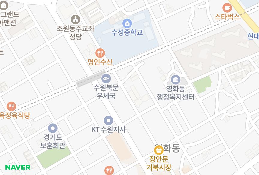 경기도 수원시 장안구 영화동 구림해피타운 위치·실거래 시세 지도