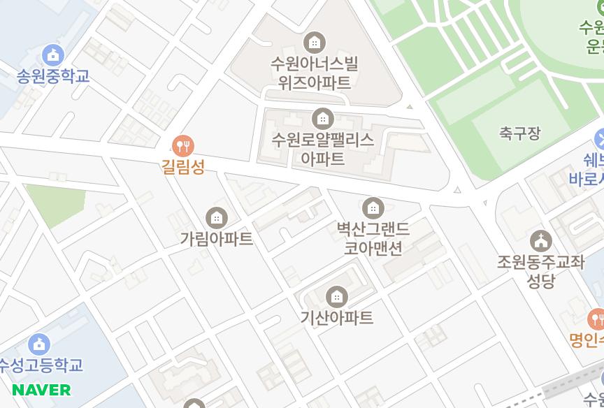 경기도 수원시 장안구 정자동 효성 위치·실거래 시세 지도
