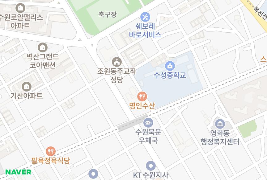 경기도 수원시 장안구 조원동 청우 위치·실거래 시세 지도