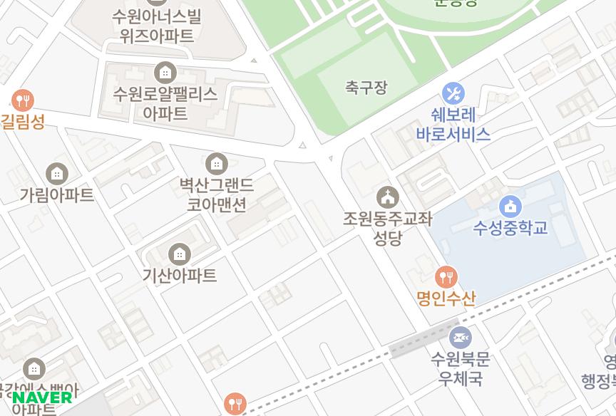 경기도 수원시 장안구 정자동 수원정자동비바체하임 위치·실거래 시세 지도