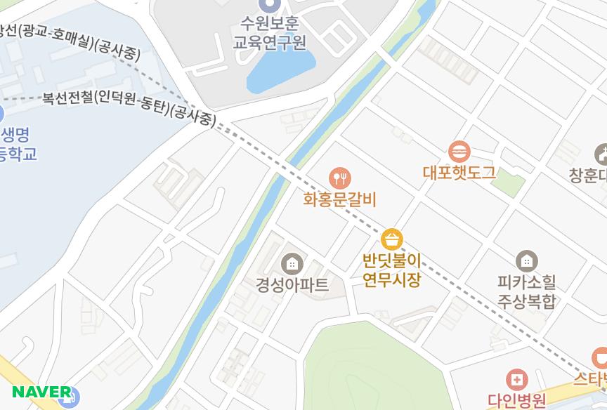 경기도 수원시 장안구 연무동 광교프라자 위치·실거래 시세 지도