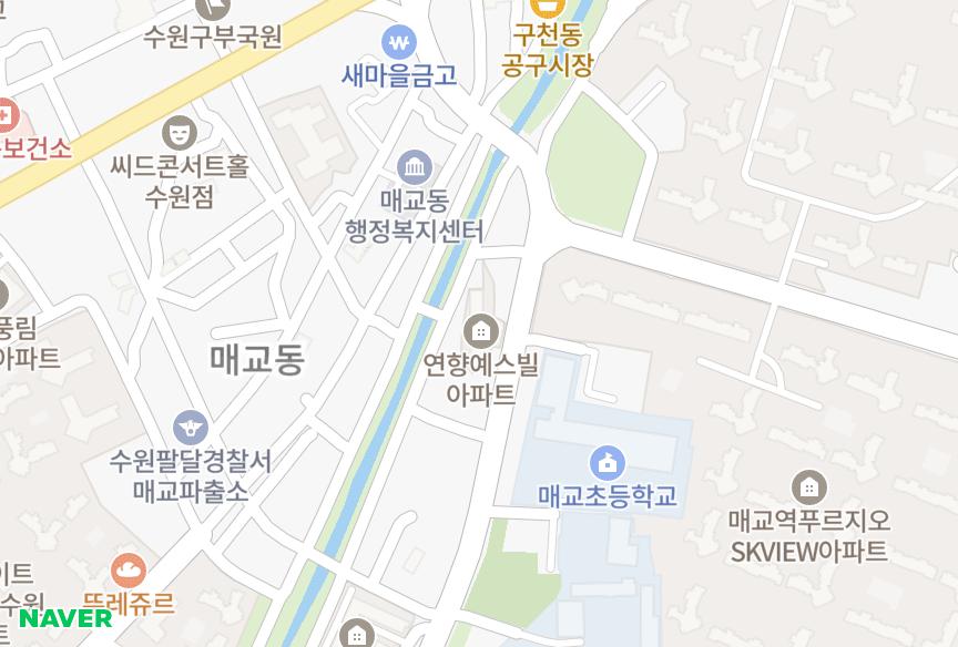 경기도 수원시 팔달구 매교동 연향예스빌 위치·실거래 시세 지도