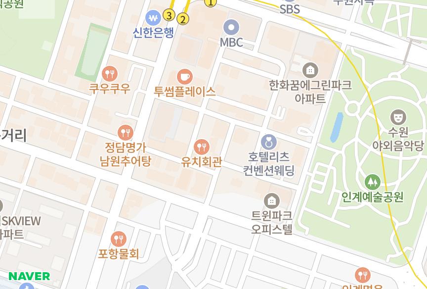 경기도 수원시 팔달구 인계동 인계지음 위치·실거래 시세 지도