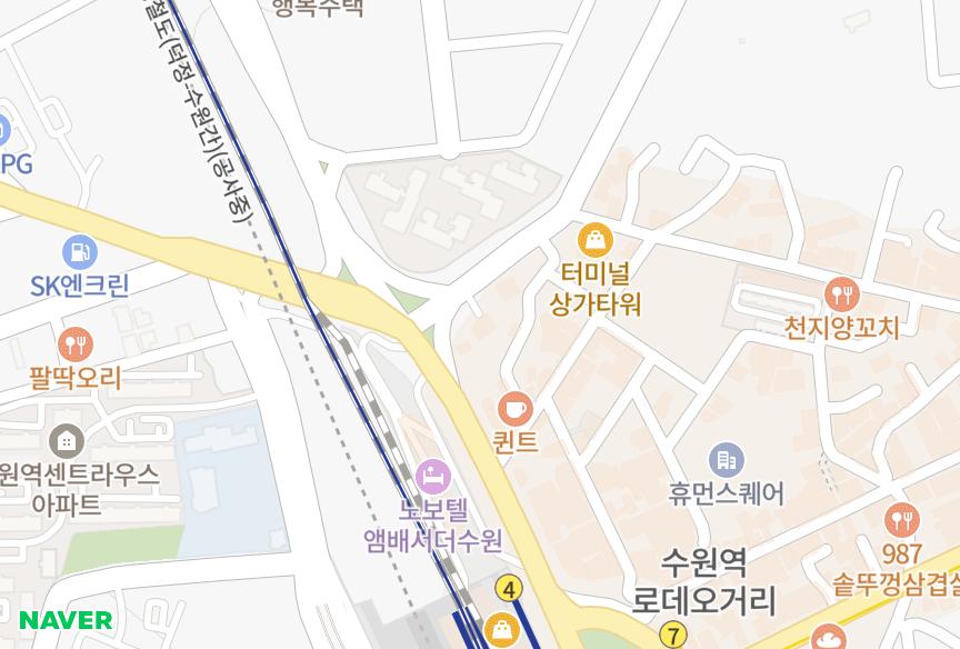 경기도 수원시 팔달구 매산로1가 유엘비치나움 위치·실거래 시세 지도