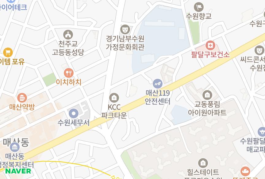 경기도 수원시 팔달구 매산로3가 우리하이빌 위치·실거래 시세 지도