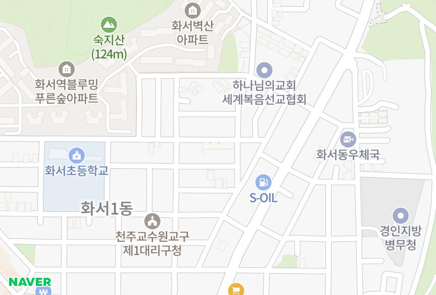 경기도 수원시 팔달구 화서동 칠성 위치·실거래 시세 지도