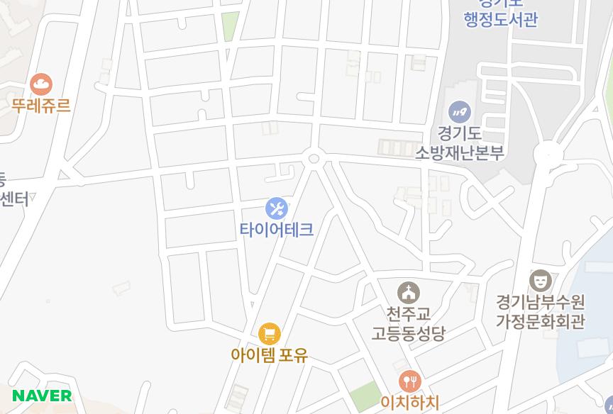 경기도 수원시 팔달구 고등동 동은 위치·실거래 시세 지도