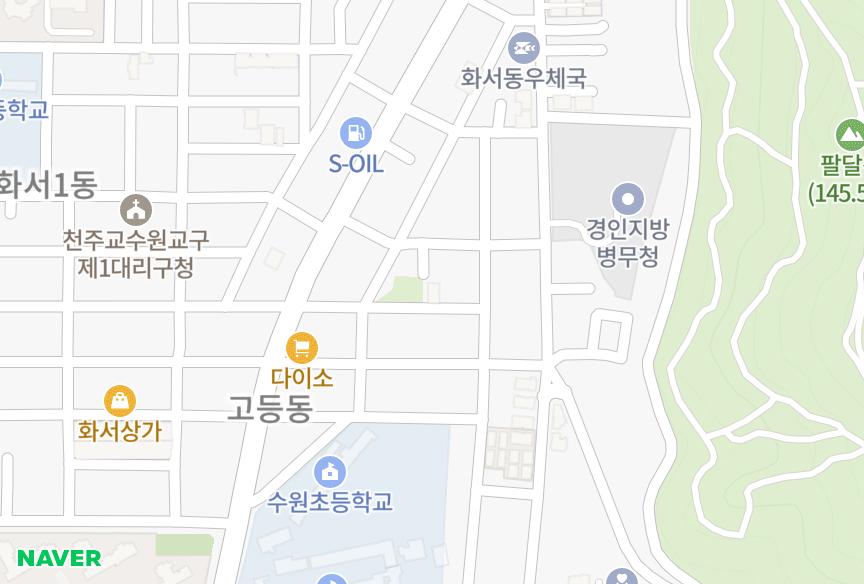경기도 수원시 팔달구 교동 명진빌라 위치·실거래 시세 지도