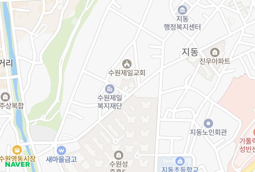 경기도 수원시 팔달구 지동 여울 위치·실거래 시세 지도