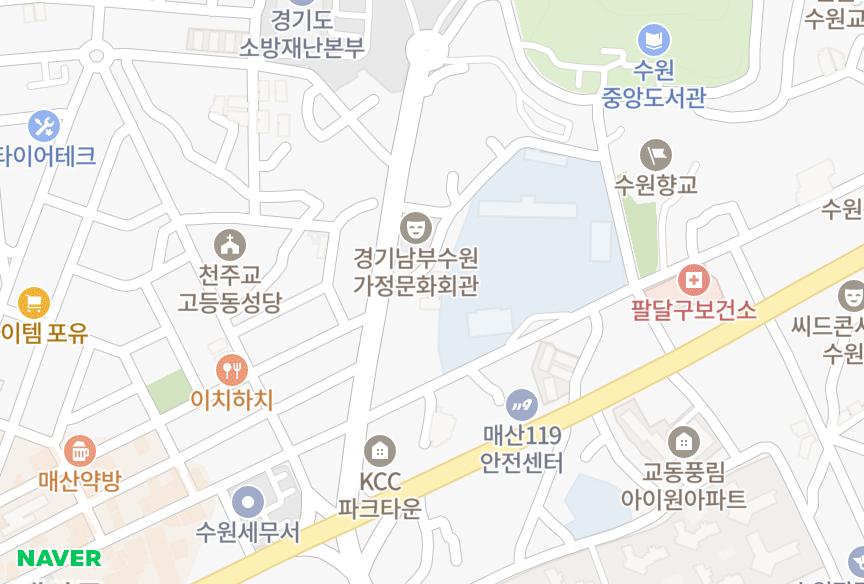 경기도 수원시 팔달구 매산로3가 우주그린 위치·실거래 시세 지도