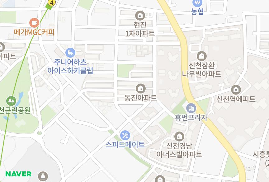 경기도 시흥시 신천동 동진 위치·실거래 시세 지도