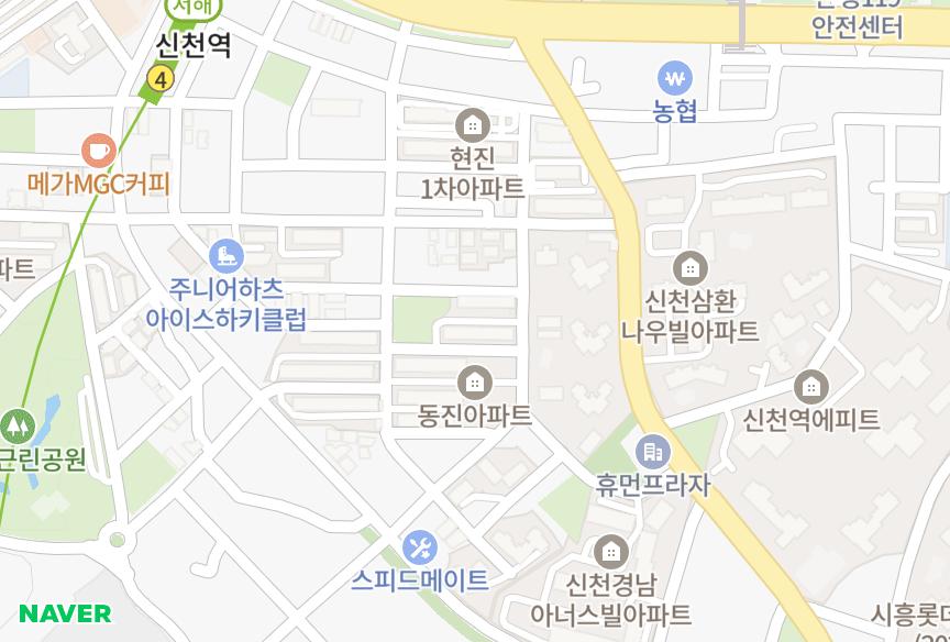 경기도 시흥시 신천동 한영둥지 위치·실거래 시세 지도