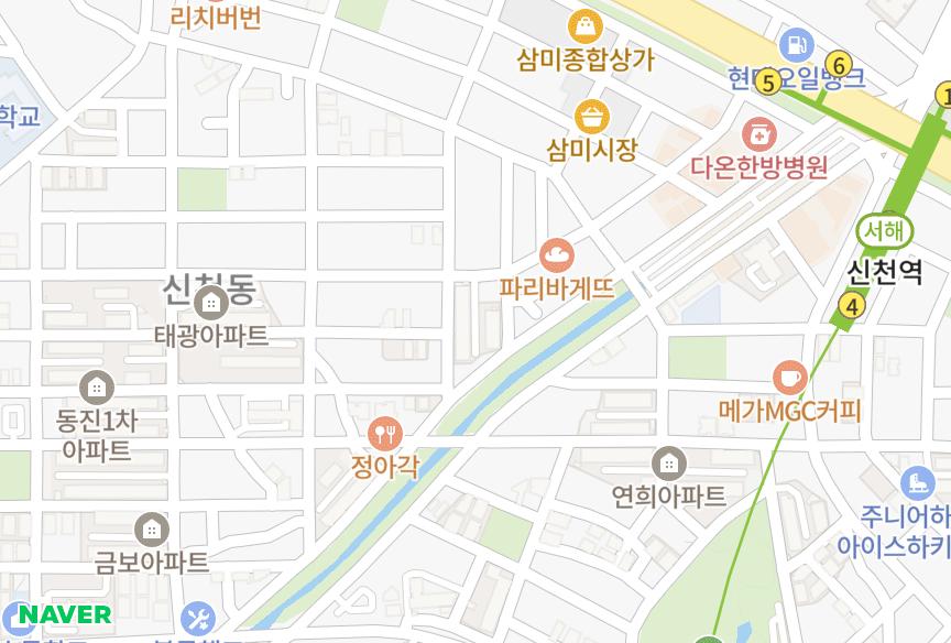 경기도 시흥시 신천동 장미 위치·실거래 시세 지도