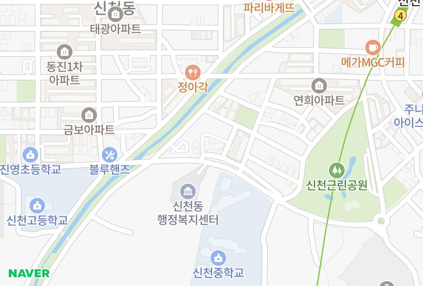 경기도 시흥시 신천동 한미금강 위치·실거래 시세 지도