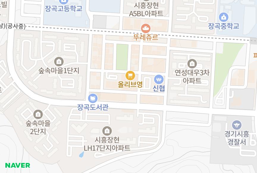 경기도 시흥시 장곡동 블리스 위치·실거래 시세 지도