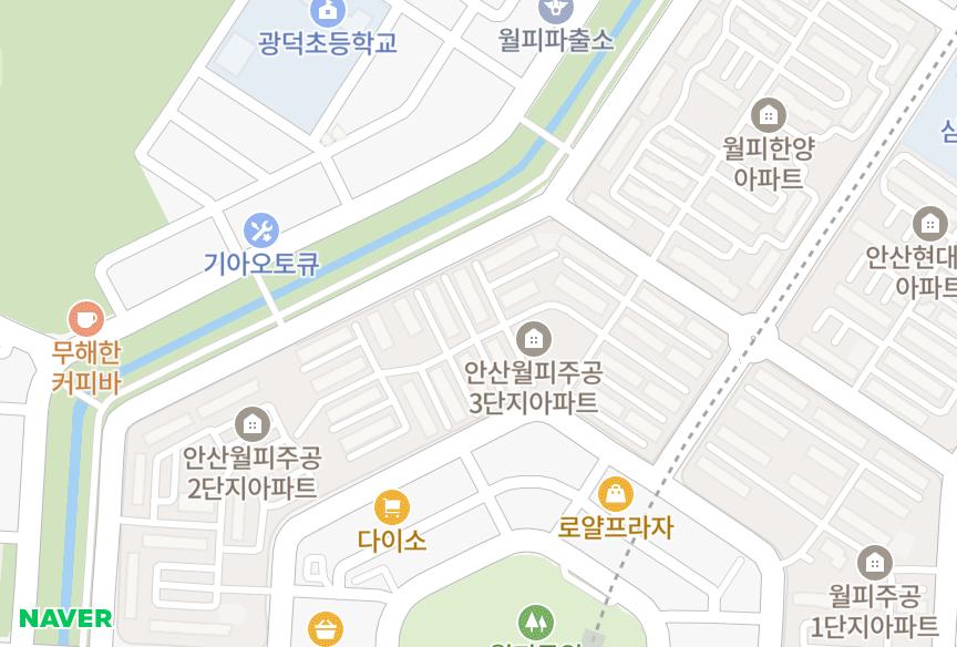 경기도 안산시 상록구 성포동 주공3차 위치·실거래 시세 지도