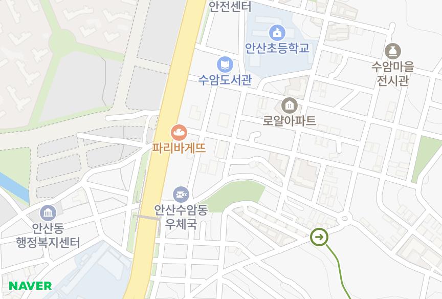 경기도 안산시 상록구 수암동 안산수암대현그랑시아 위치·실거래 시세 지도