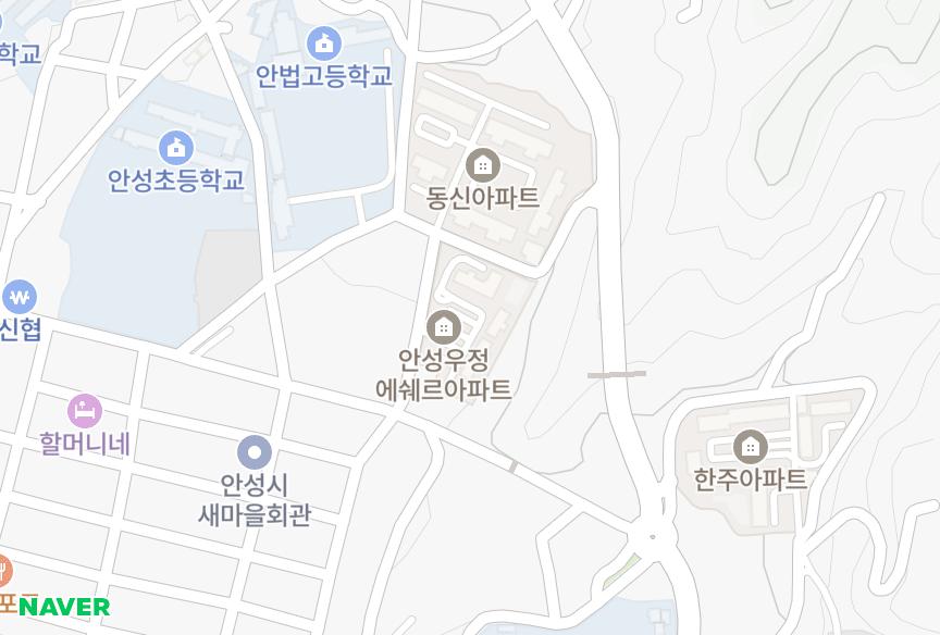 경기도 안성시 숭인동 안성우정에쉐르 위치·실거래 시세 지도