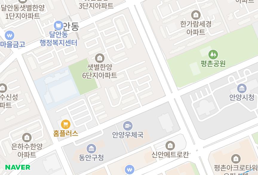 경기도 안양시 동안구 비산동 샛별한양6차 위치·실거래 시세 지도