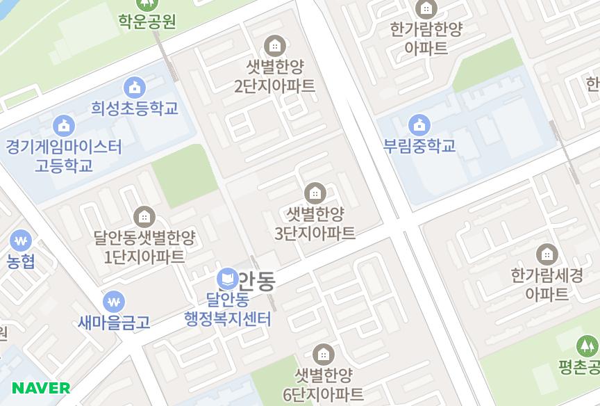 경기도 안양시 동안구 비산동 샛별한양4-3차 위치·실거래 시세 지도