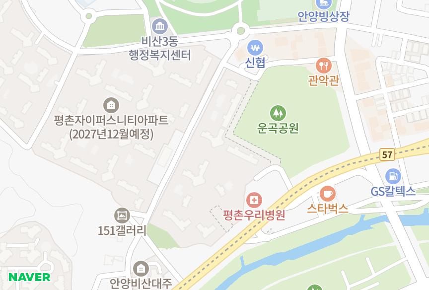 경기도 안양시 동안구 비산동 뉴타운4차 위치·실거래 시세 지도