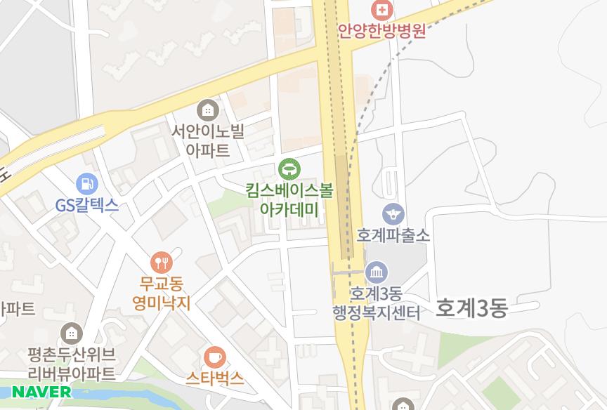 경기도 안양시 동안구 호계동 삼덕 위치·실거래 시세 지도