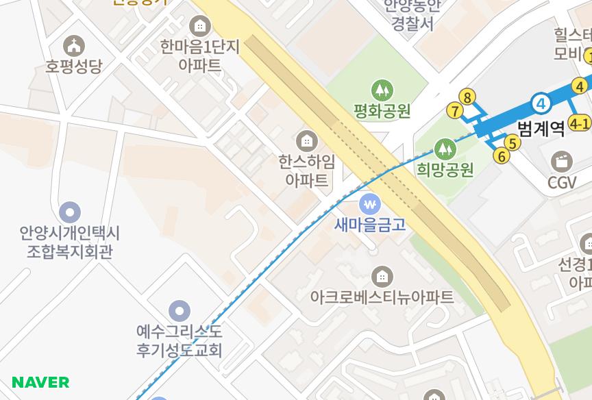 경기도 안양시 동안구 호계동 진성베가타운 위치·실거래 시세 지도