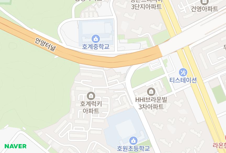 경기도 안양시 동안구 호계동 호계동미원 위치·실거래 시세 지도