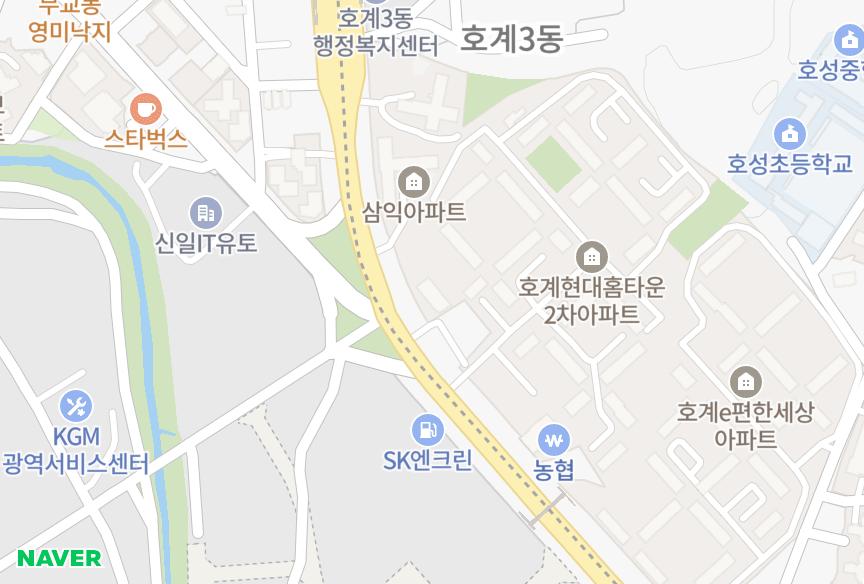 경기도 안양시 동안구 호계동 영풍 위치·실거래 시세 지도